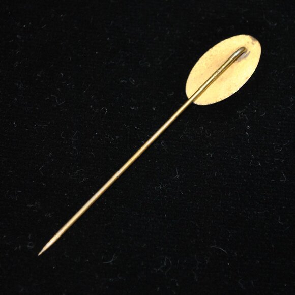 Antique Victorian/Edwardian Oval Stick Pin with Engraved Star - Picture 7 of 11